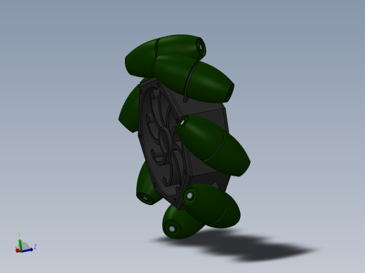 mecanum镂空轮毂麦克纳姆轮3D图纸 Solidworks设计