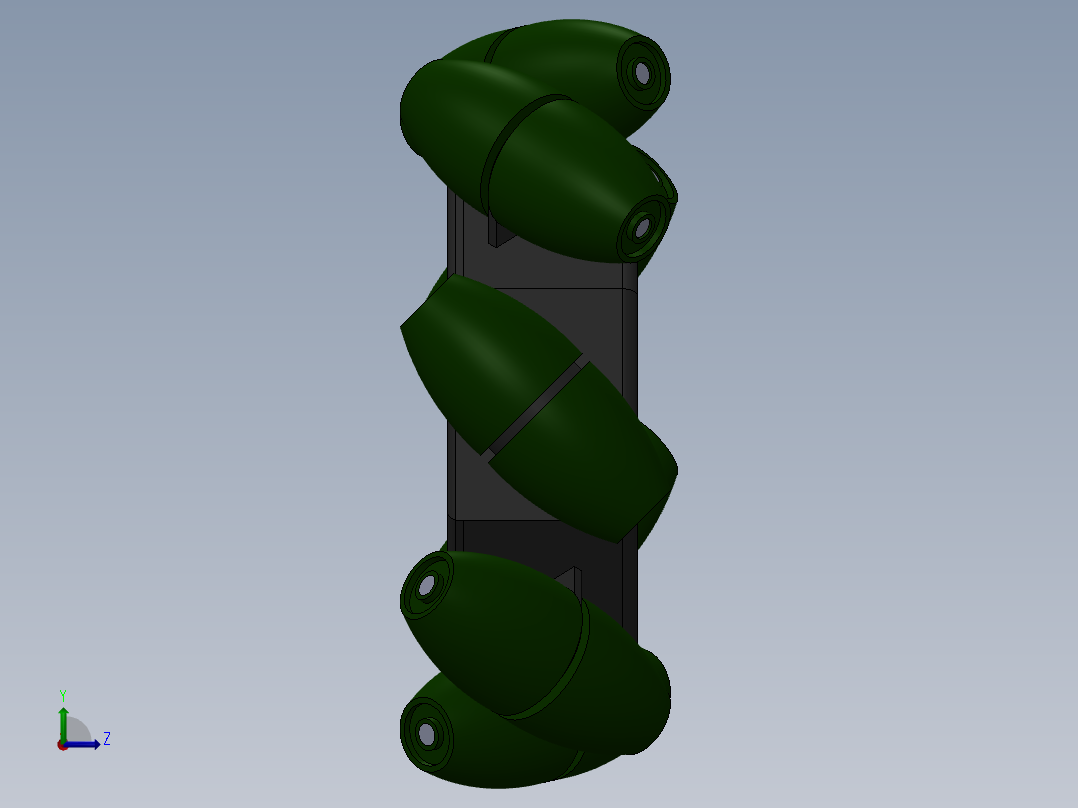 mecanum镂空轮毂麦克纳姆轮3D图纸 Solidworks设计左视图