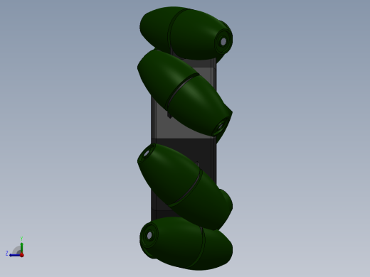 mecanum镂空轮毂麦克纳姆轮3D图纸 Solidworks设计右视缩略图
