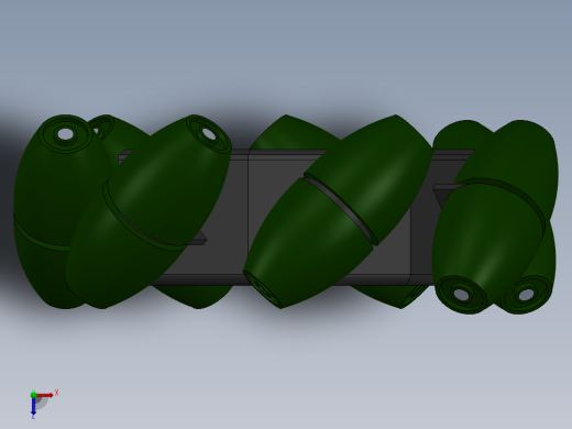 mecanum镂空轮毂麦克纳姆轮3D图纸 Solidworks设计俯视缩略图