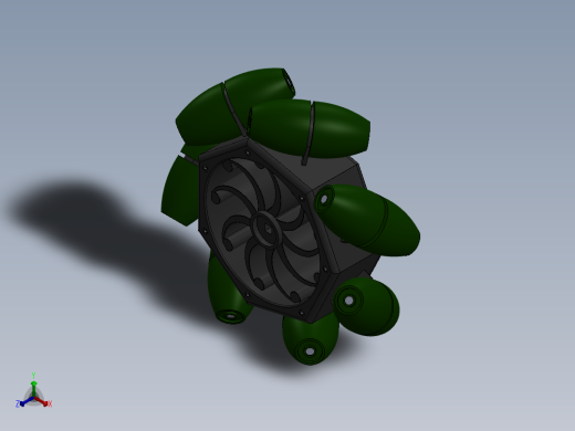 mecanum镂空轮毂麦克纳姆轮3D图纸 Solidworks设计正等轴测缩略图
