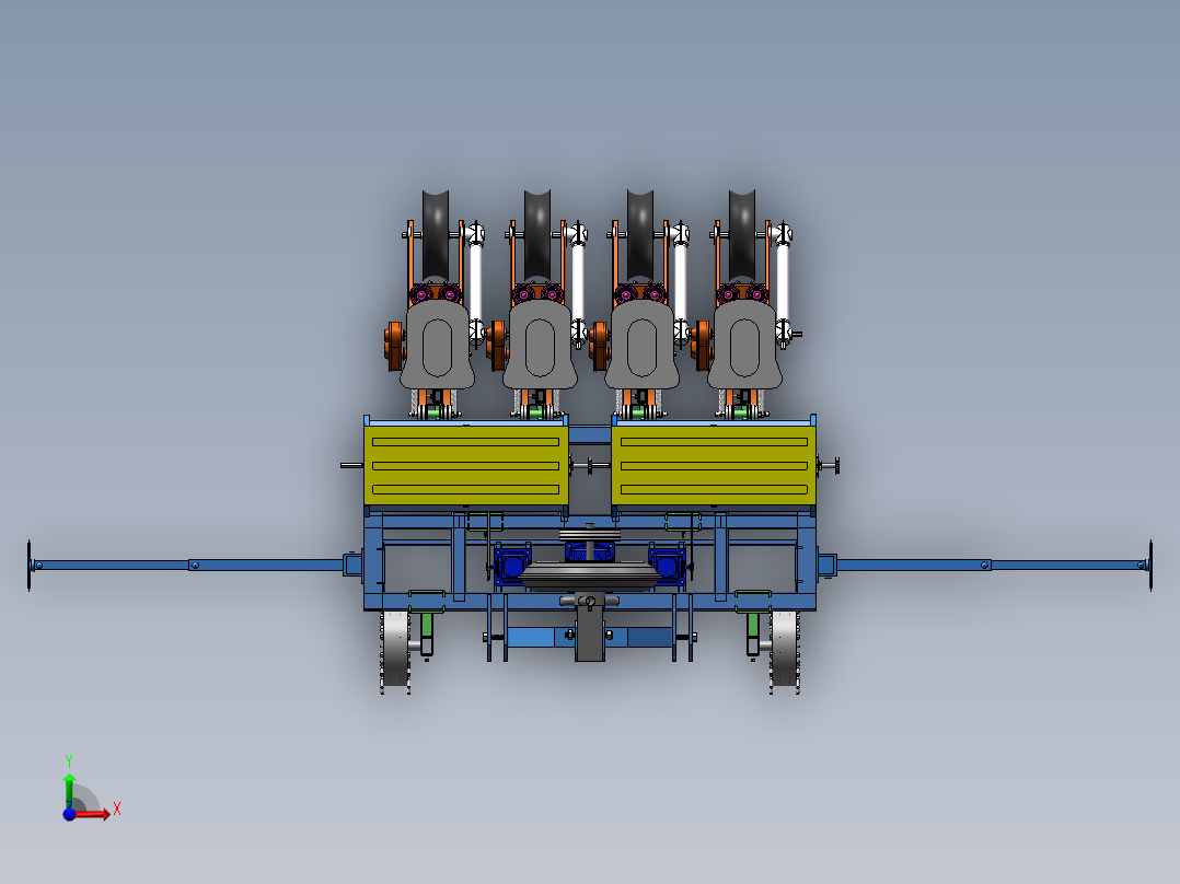 花生播种机前视图