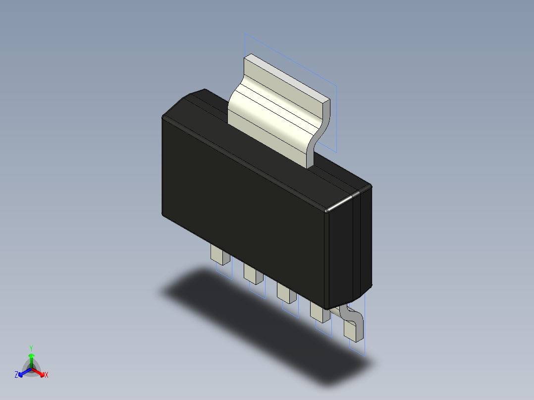 分立半导体元件封装-TI_DCQ_R-PDSO-G6正等轴测图
