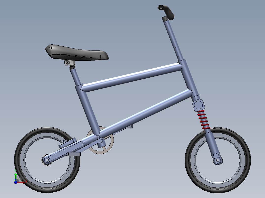 创意脚踏三轮车--sw前视图