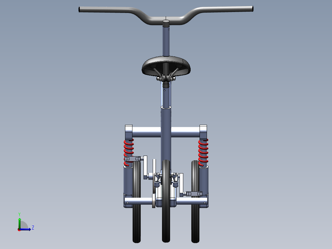 创意脚踏三轮车--sw左视图