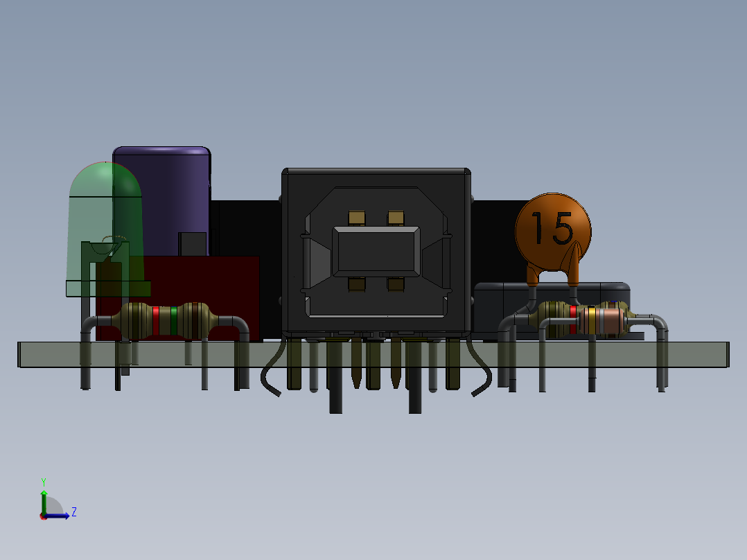 电路板pcb-usb-asp 11 STP IGS前视图