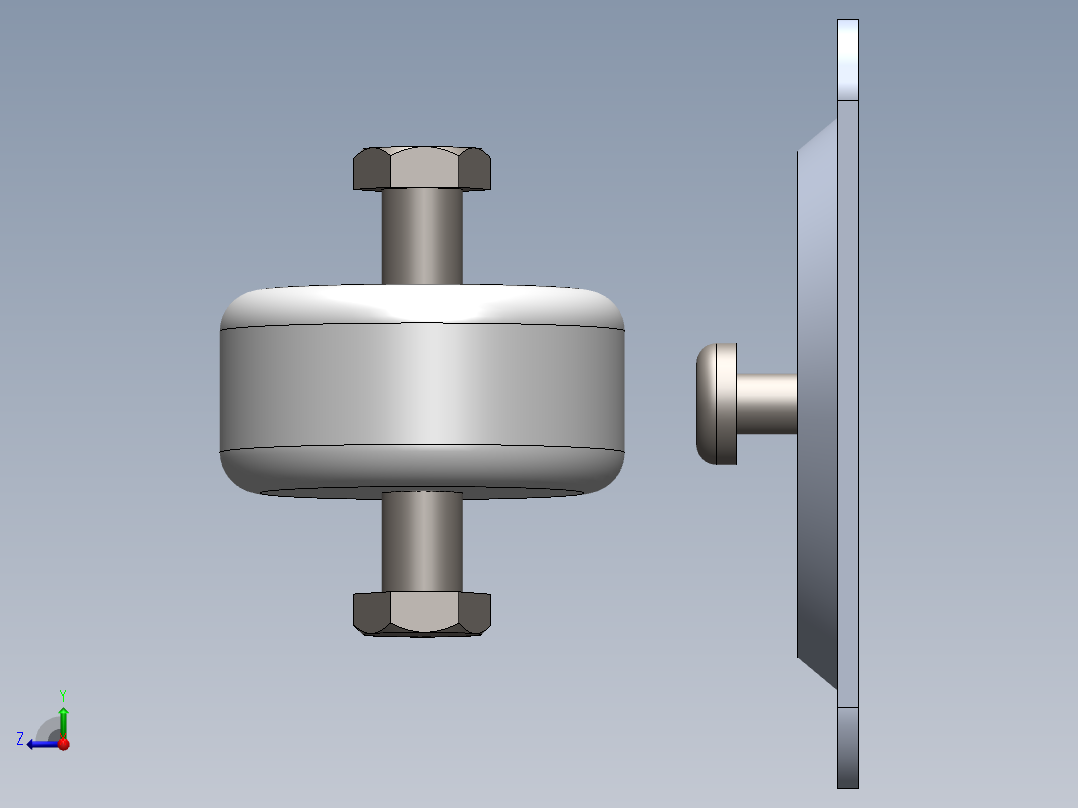 万向轮、脚轮(126)右视图