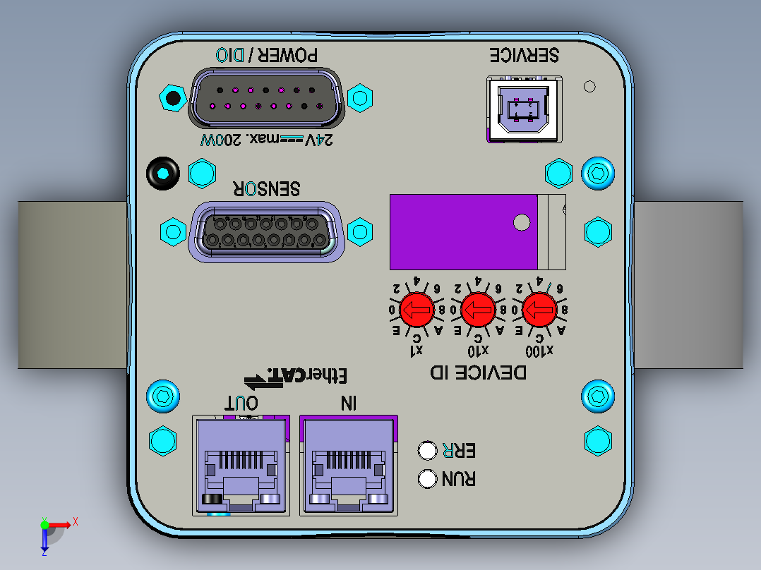 VAT蝶阀ISO63三维模型俯视图