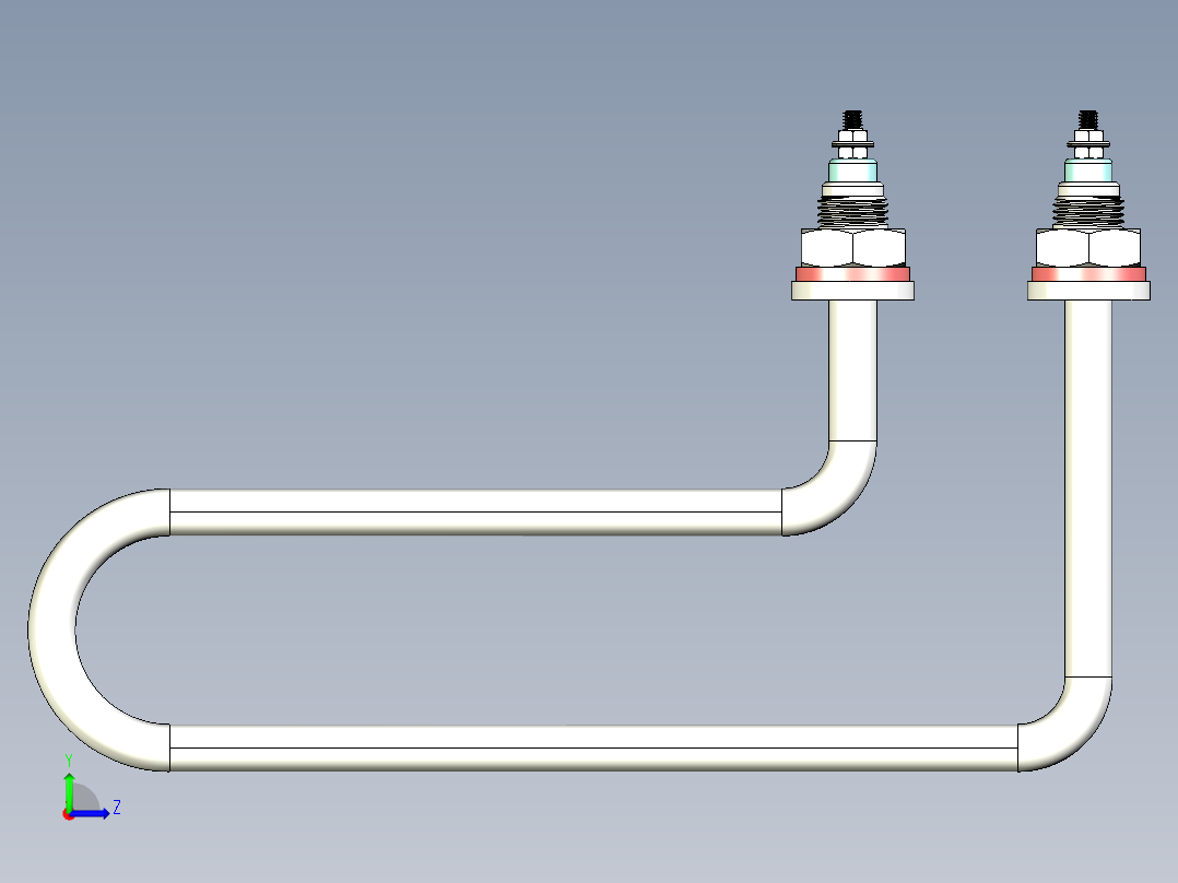 水箱加热管左视图