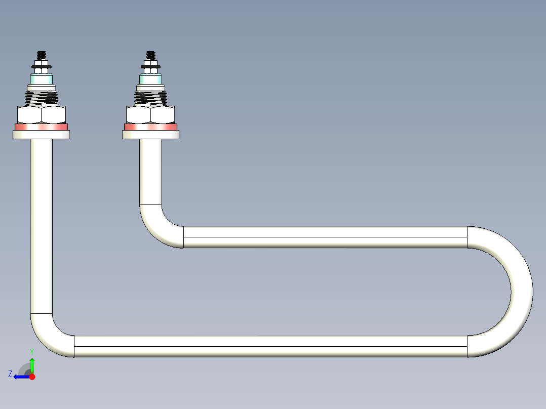 水箱加热管右视图