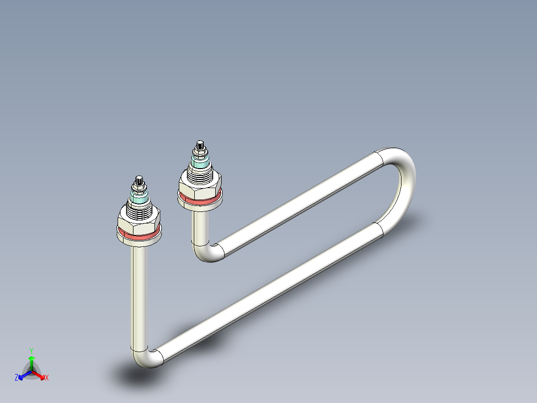 水箱加热管正等轴测图