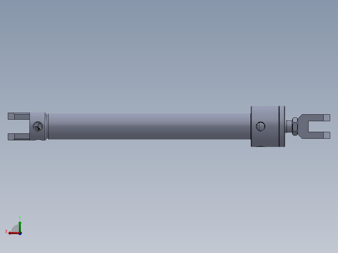 磨机型液压缸（前后眼固定）50x30x450 mm后视图