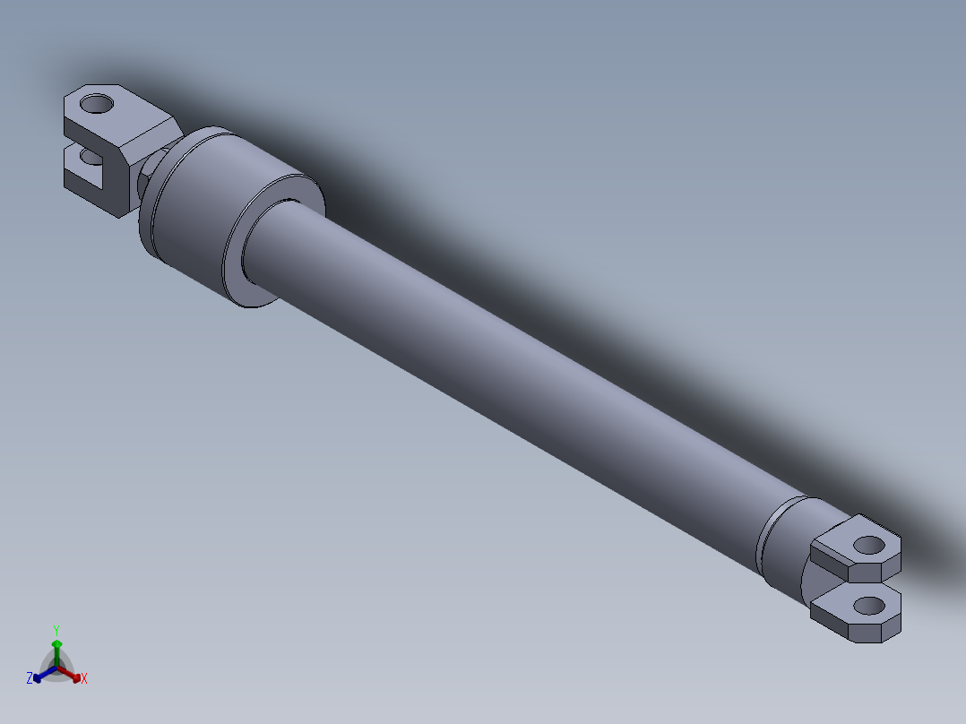磨机型液压缸（前后眼固定）50x30x450 mm正等轴测图