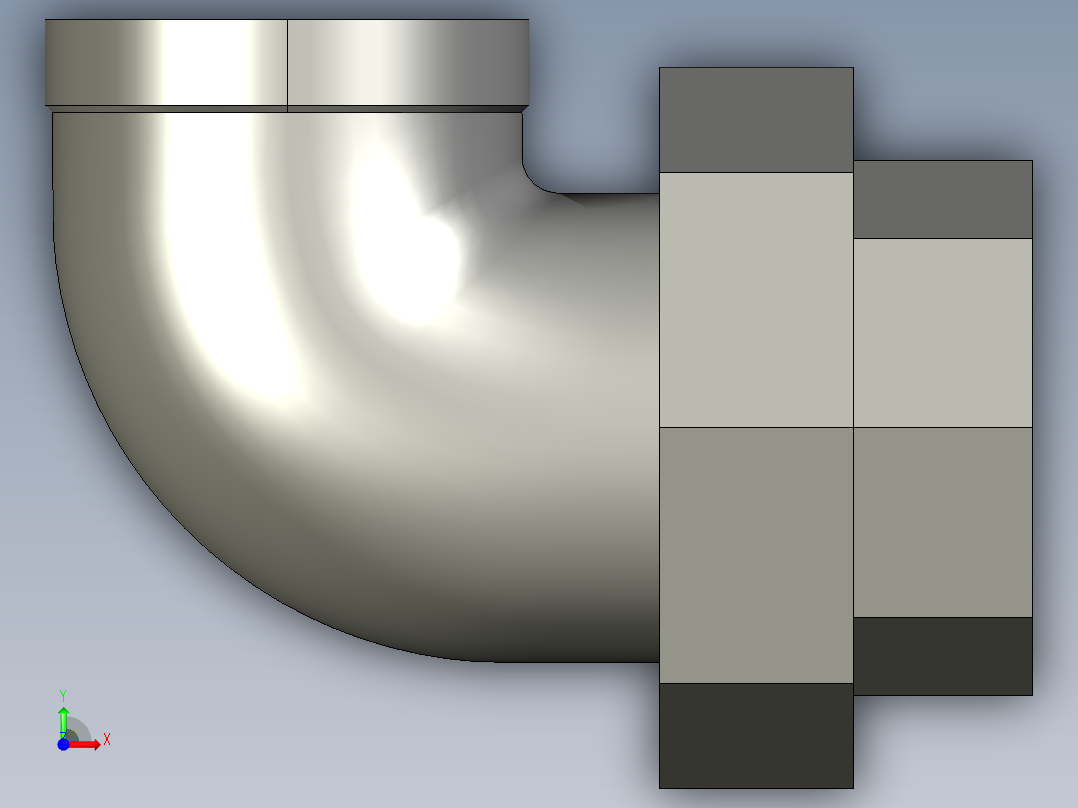 螺纹管活接-90°等径内丝弯头 DN50前视图