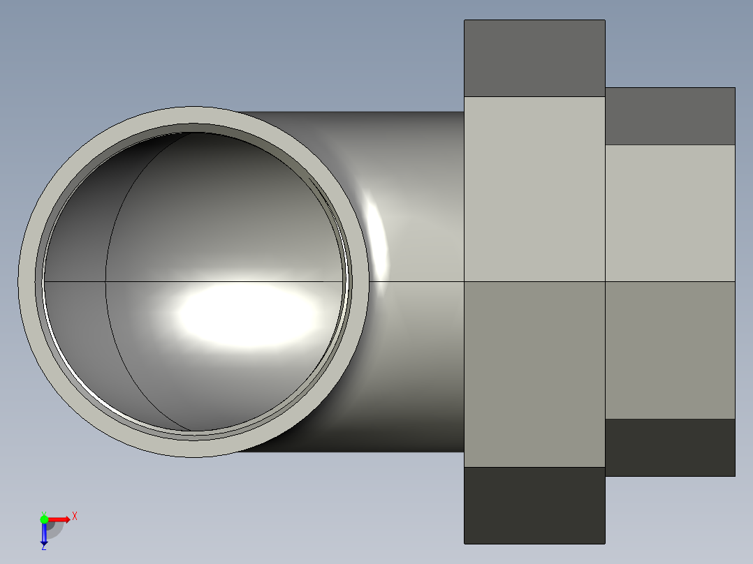 螺纹管活接-90°等径内丝弯头 DN50俯视图