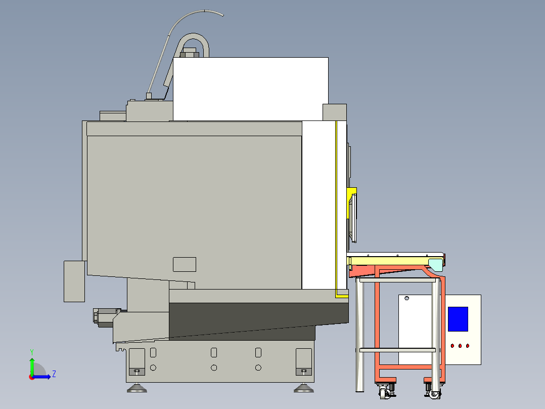CNC封闭式自动化上下料设备左视图