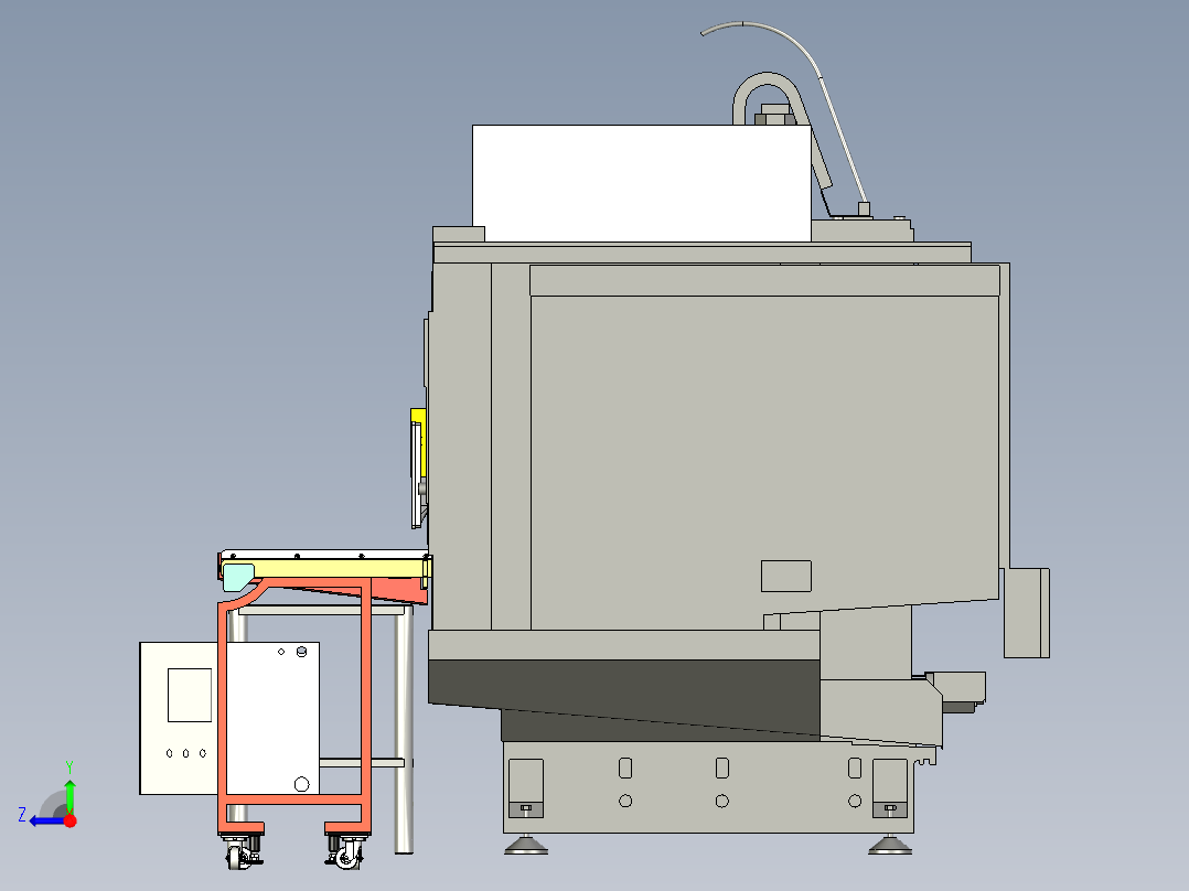 CNC封闭式自动化上下料设备右视图