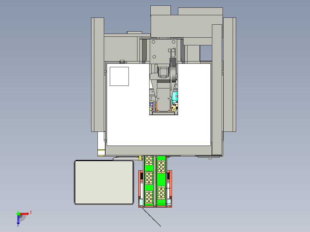 CNC封闭式自动化上下料设备俯视图