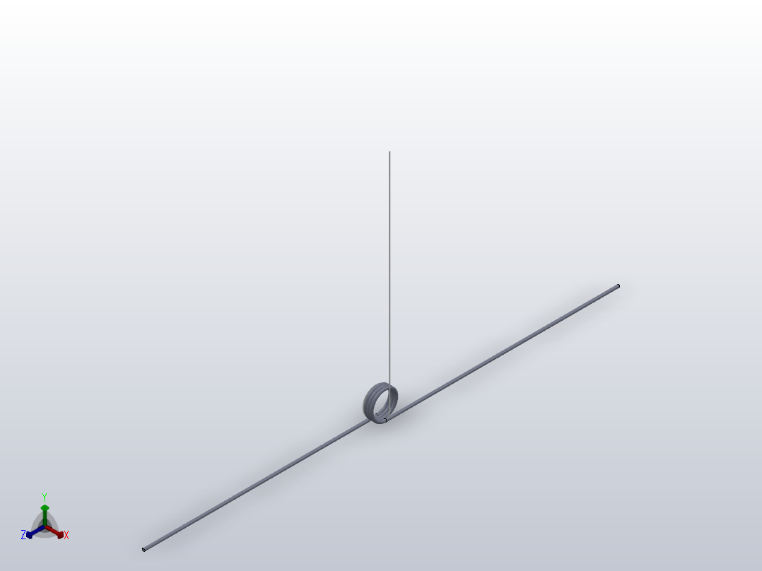 180度圆柱形扭转弹簧SCT180L-5-2-0.6正等轴测图