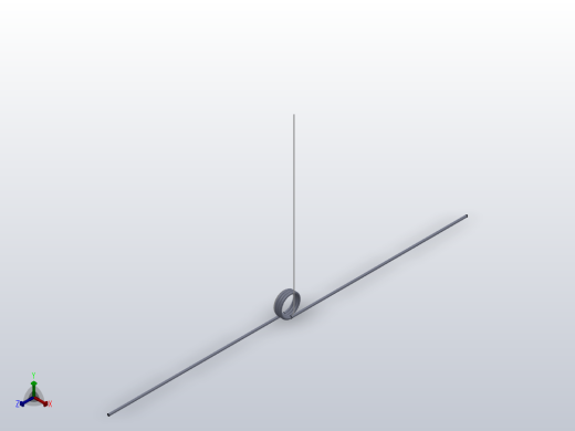 180度圆柱形扭转弹簧SCT180L-5-2-0.6正等轴测缩略图
