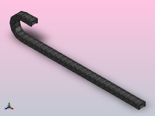 弯曲半径150内高45两侧打开型封闭式拖链[DMD45CD-45-75-150R-30]