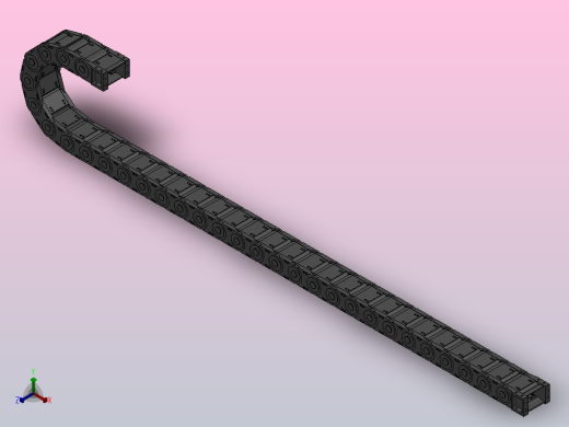 弯曲半径150内高45两侧打开型封闭式拖链[DMD45CD-45-75-150R-30]正等轴测缩略图