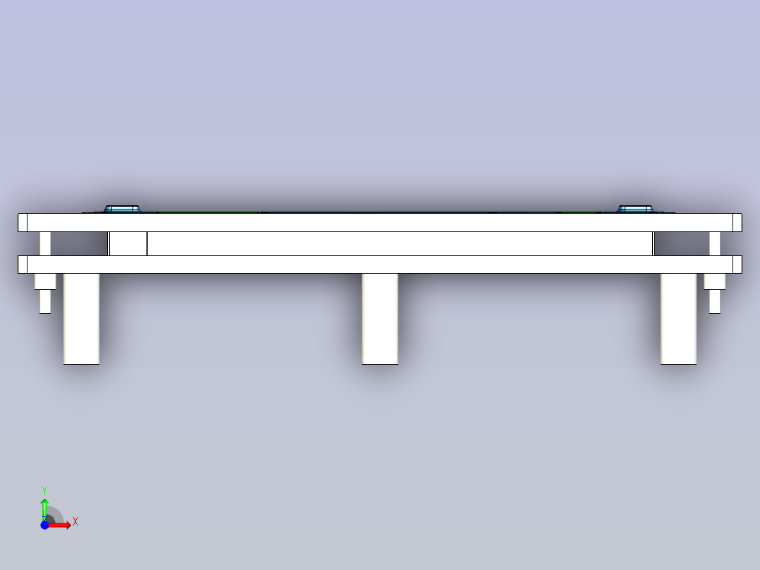 一款石墨片组装夹具3D模型前视图