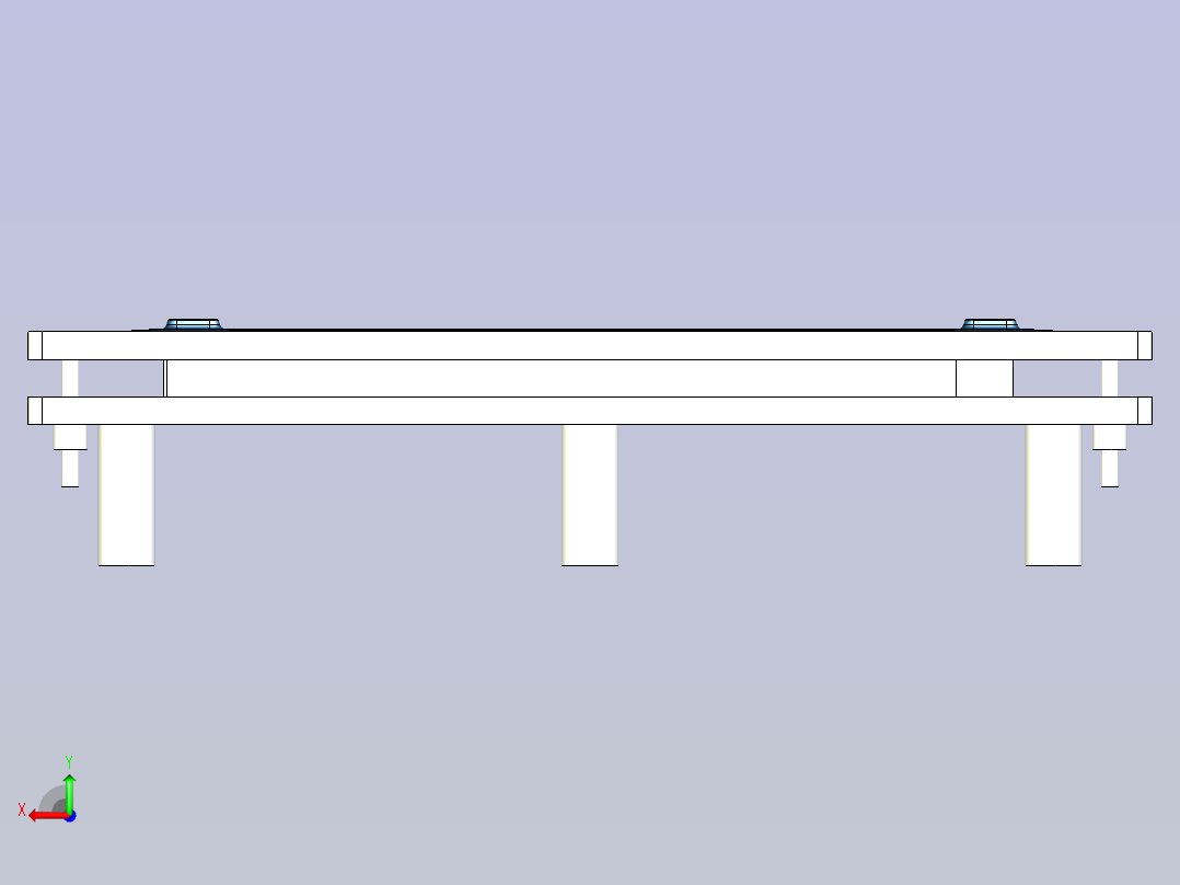 一款石墨片组装夹具3D模型后视图