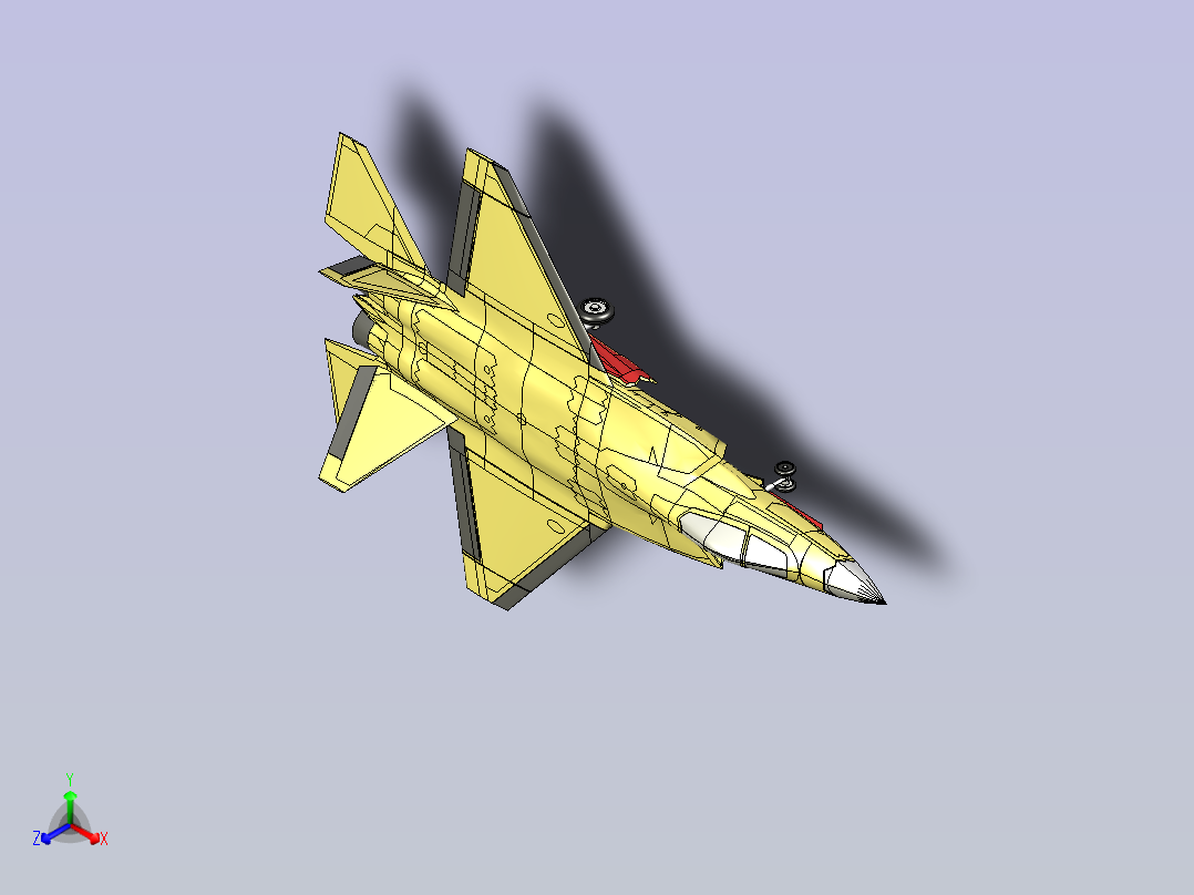 航母舰载机歼玩具模型J-31三维建模图纸正等轴测图