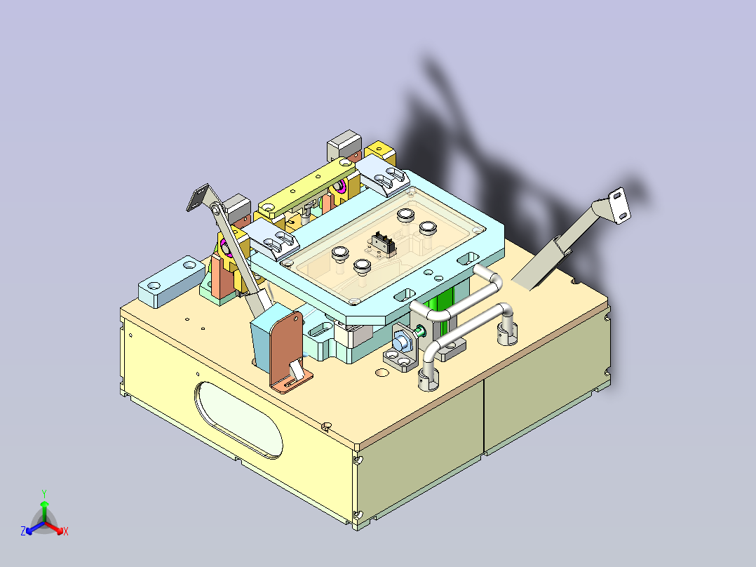 一款锁螺丝自动拧紧治具3D图主视图