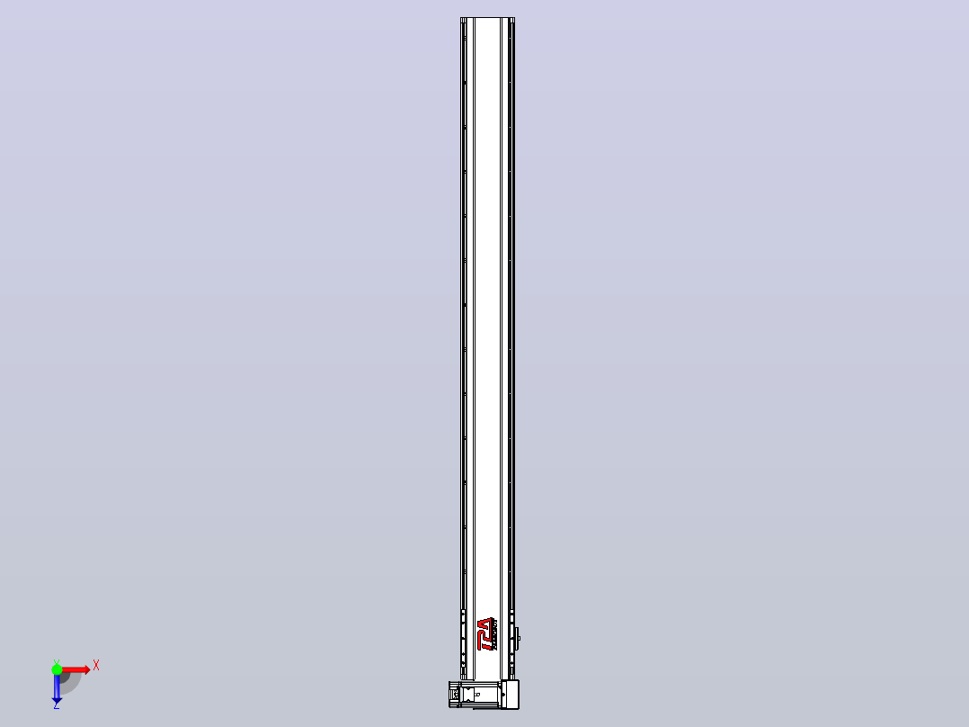 皮带直线轴半封闭可选导轨TPA-HNB-120D-110-L1250-RU-C-P40-N3俯视图