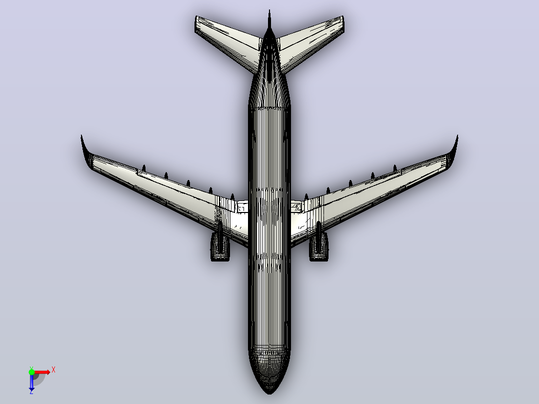 hydrogen-powered-freighter-aircraft STP STL飞机俯视图