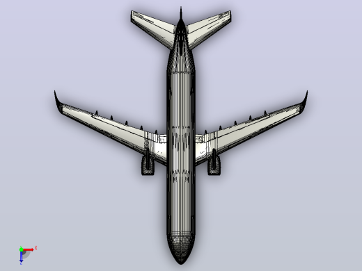 hydrogen-powered-freighter-aircraft STP STL飞机俯视缩略图