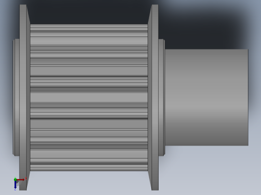 小凸缘型半圆弧形齿同步带轮S5M型_SS5MDC-14-15-dc6-A俯视缩略图