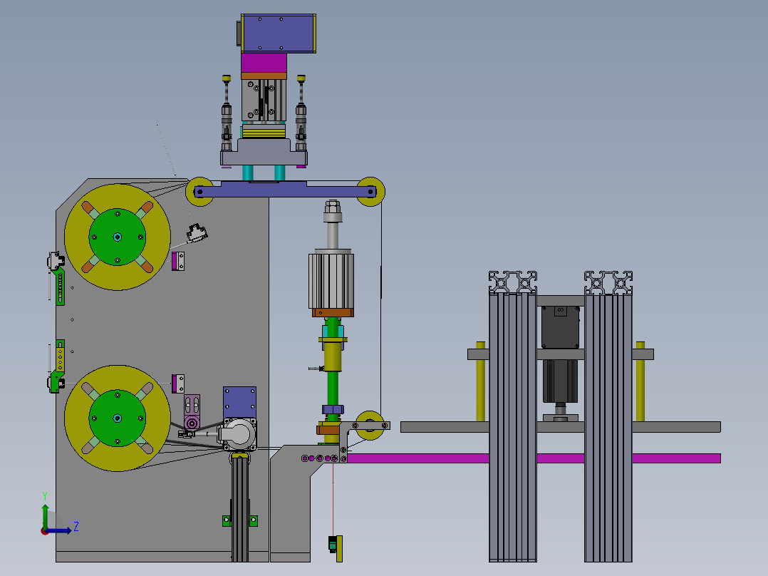 自动贴胶带贴膜产线sw17可编辑左视图