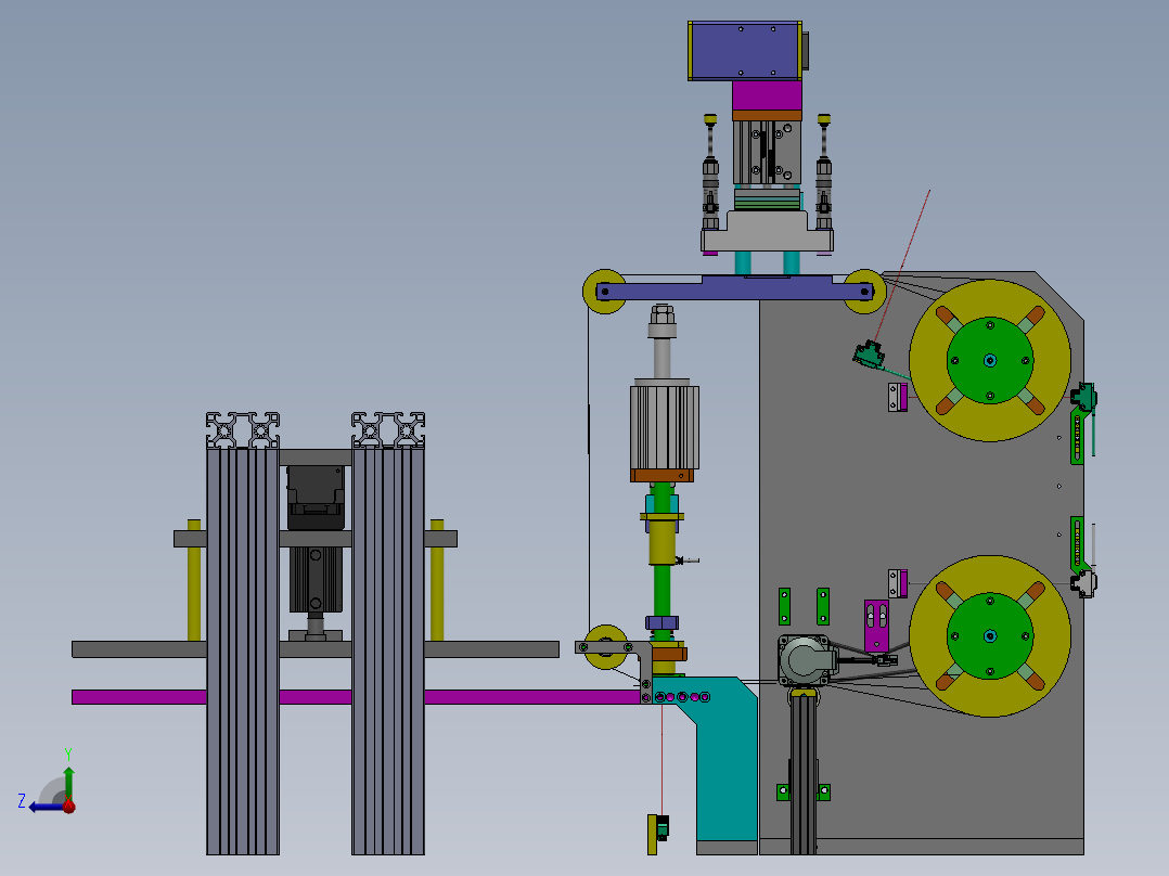 自动贴胶带贴膜产线sw17可编辑右视图