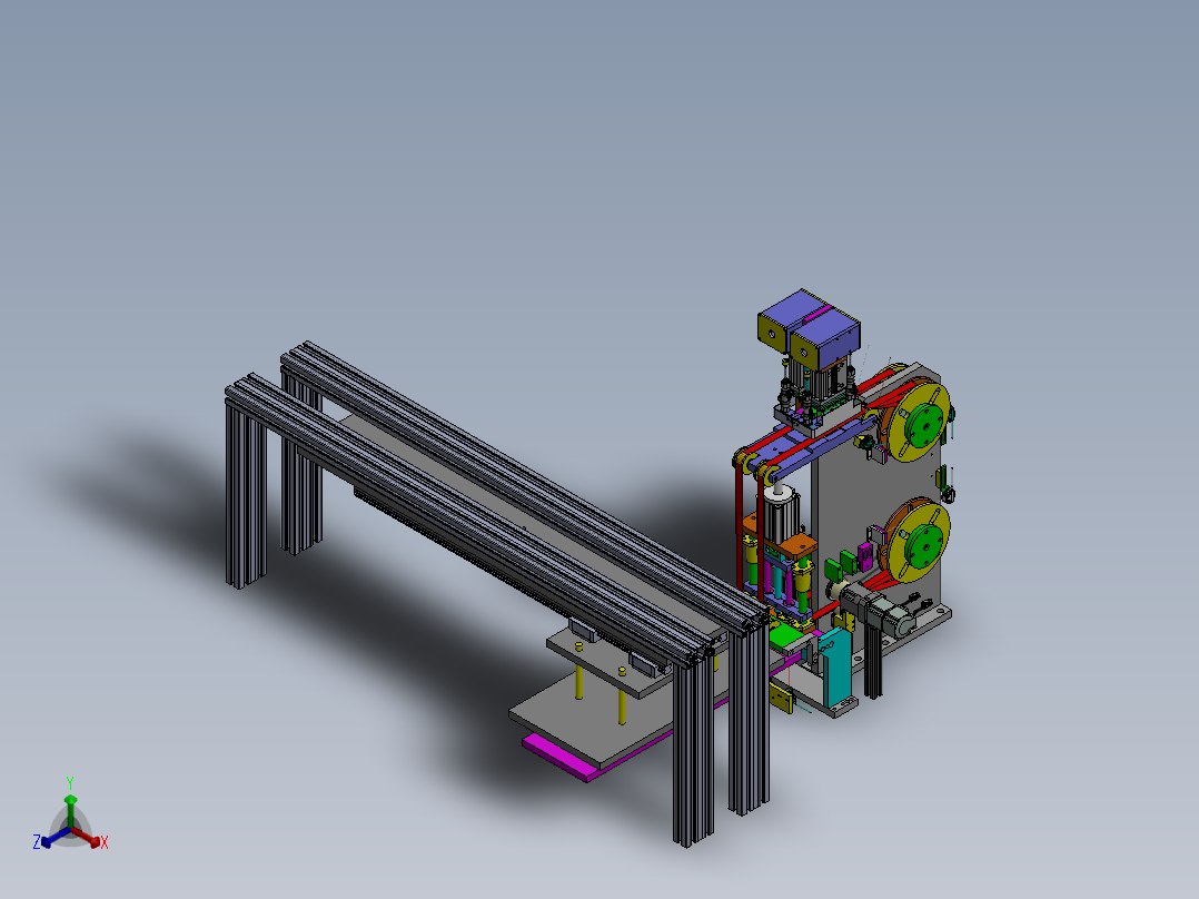 自动贴胶带贴膜产线sw17可编辑正等轴测图