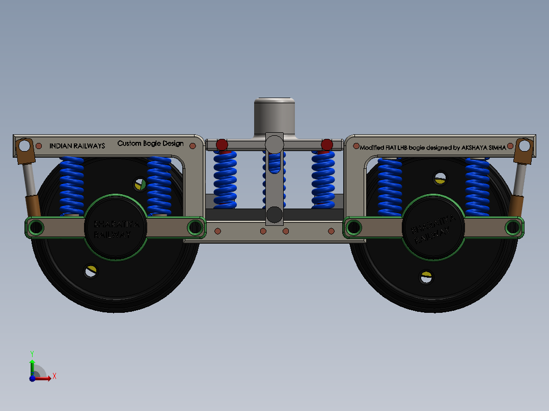 印度铁路机车转向架前视图