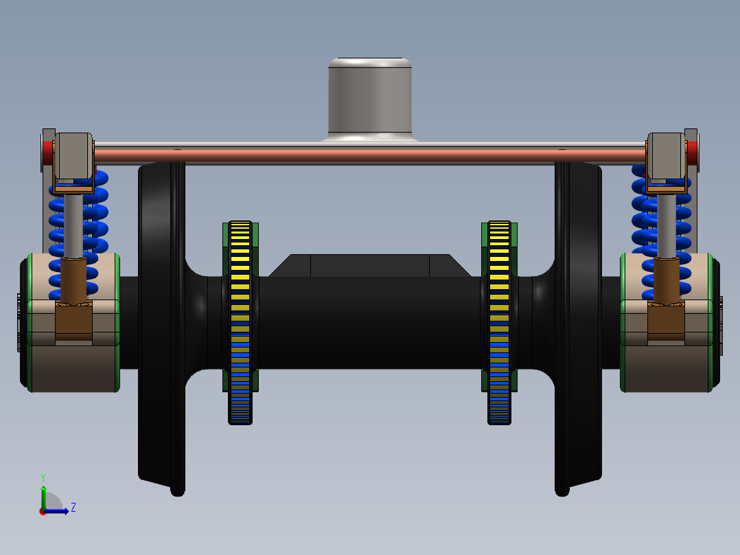 印度铁路机车转向架左视图
