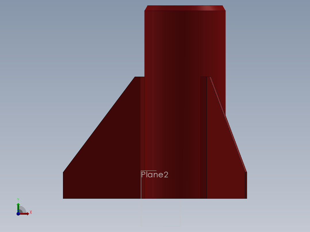 SOLIDWORKS 火箭3D模型前视图