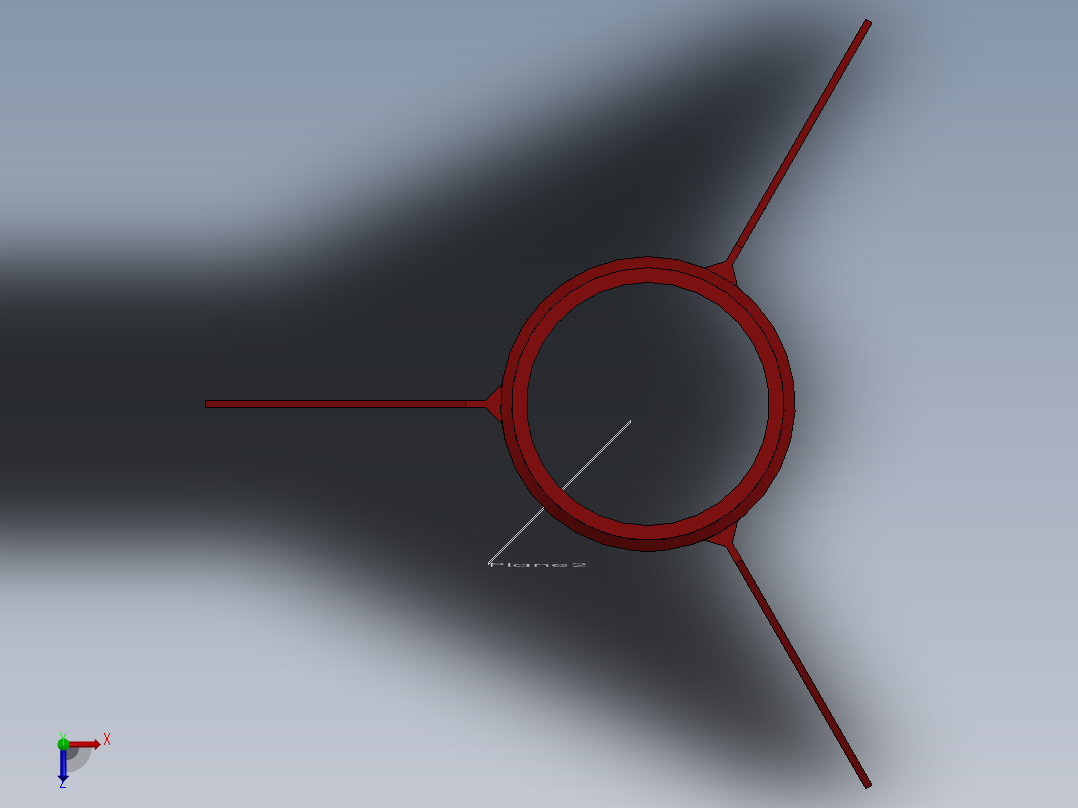 SOLIDWORKS 火箭3D模型俯视图
