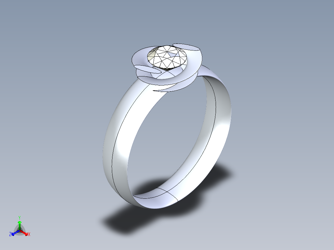 八心八箭石头戒指 - 副本