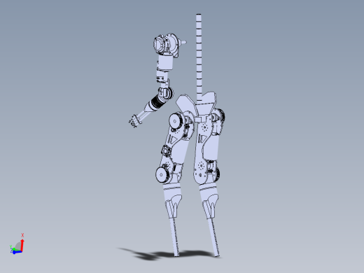 Stinger人形机器人机械腿结构3D图纸 STEP格式