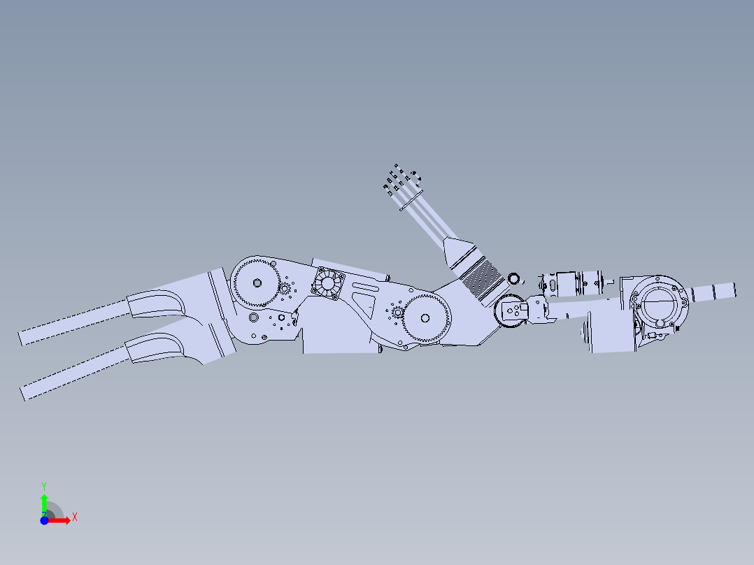 Stinger人形机器人机械腿结构3D图纸 STEP格式前视图