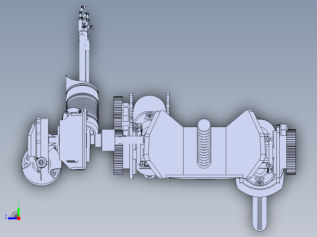 Stinger人形机器人机械腿结构3D图纸 STEP格式右视图