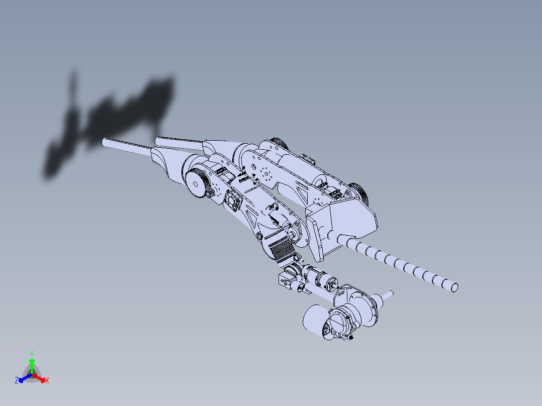 Stinger人形机器人机械腿结构3D图纸 STEP格式正等轴测图