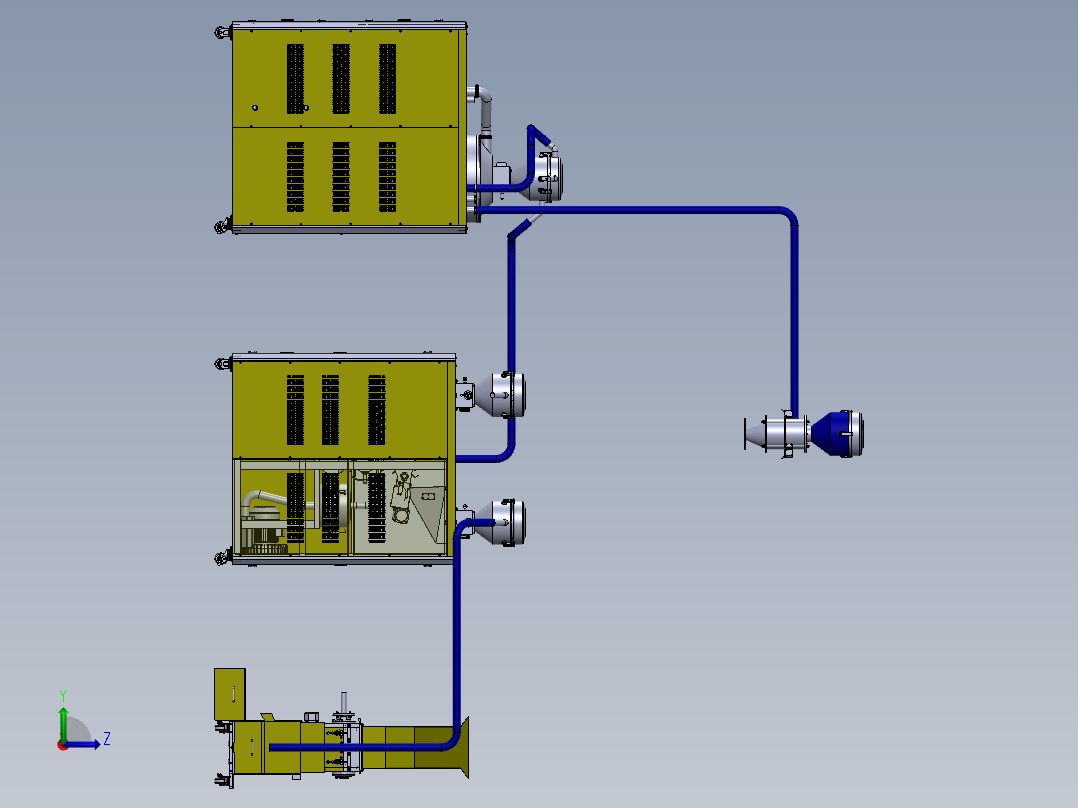H711 注塑机集中供料系统左视图