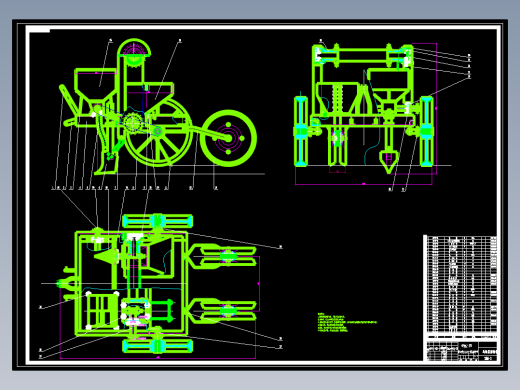 马铃薯播种机cad图纸 +说明 机械设计CAD素材 土豆播种机cad图纸