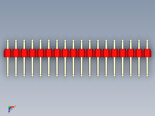 彩色公头100mil（2.54mm）系列-DS1021_red_1x18p_100mil_Type1_rev1.0俯视缩略图