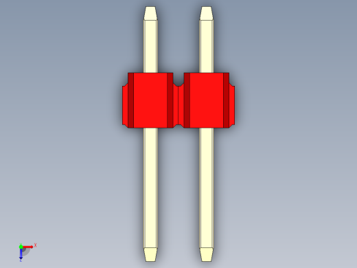 彩色公头100mil（2.54mm）系列-DS1021_red_2x02p_100mil_Type1_rev1.0俯视缩略图